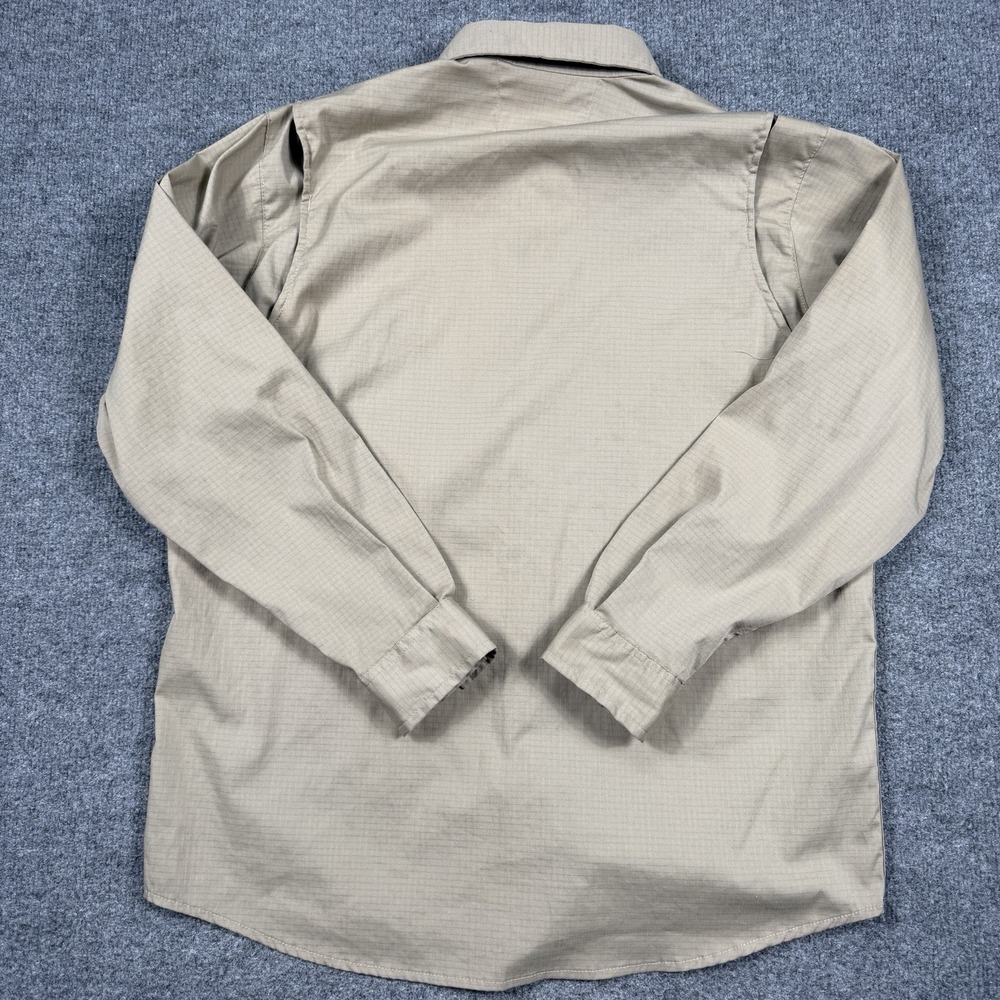 Carhartt Button Up Shirt Mens Large Tan Long Sleeve Vented Workshirt Workwear - Picture 7 of 12